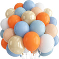 Blue and Orange Baby Shower Balloons Desorations, Pastel Dusty Blue Orange Nude by Paeyeq