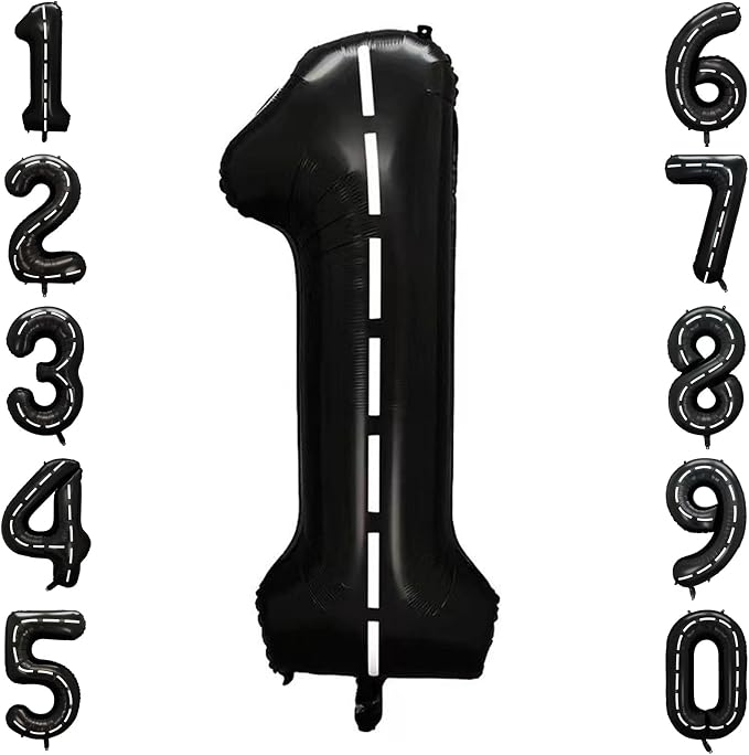 Black and White Stripes Number 1 Balloon 40 Inch, Foil Numeral by Unknown