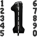 Black and White Stripes Number 1 Balloon 40 Inch, Foil Numeral by Unknown