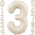 40 Inch Cream Foil Number 3 Balloon by TNCDJKPA