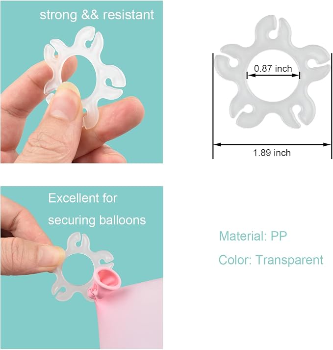 Miliocry Balloon Clips 50 pcs, Balloon Arch Bracket Buckle, Balloon Flower - Image 3