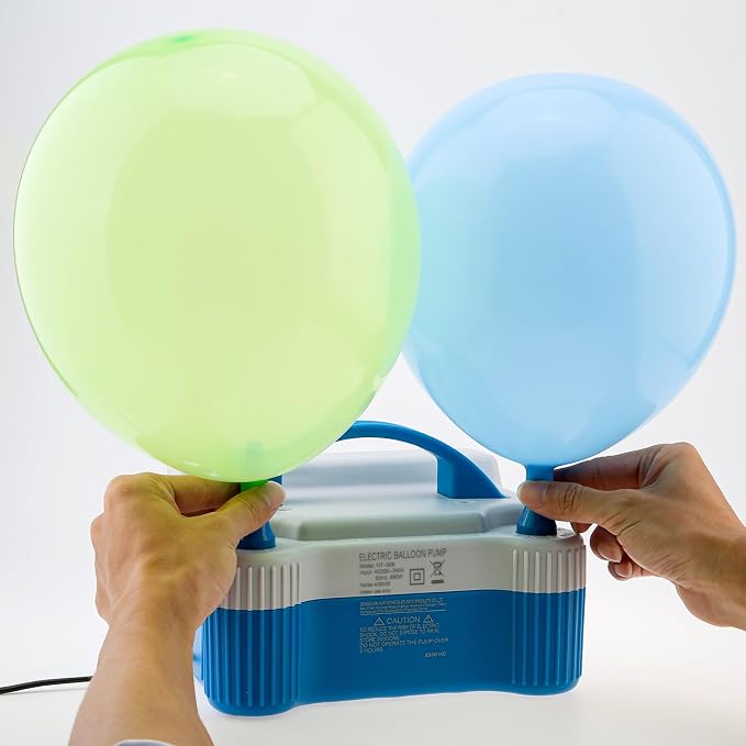 Portable Dual Nozzle Blue White 110V 700W Electric Balloon Blower Pump - Image 4
