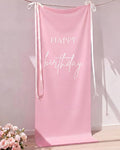 Tingjoo 27 × 78 Inch Happy Birthday Fabric Banner Long Birthday Party by Tingjoo