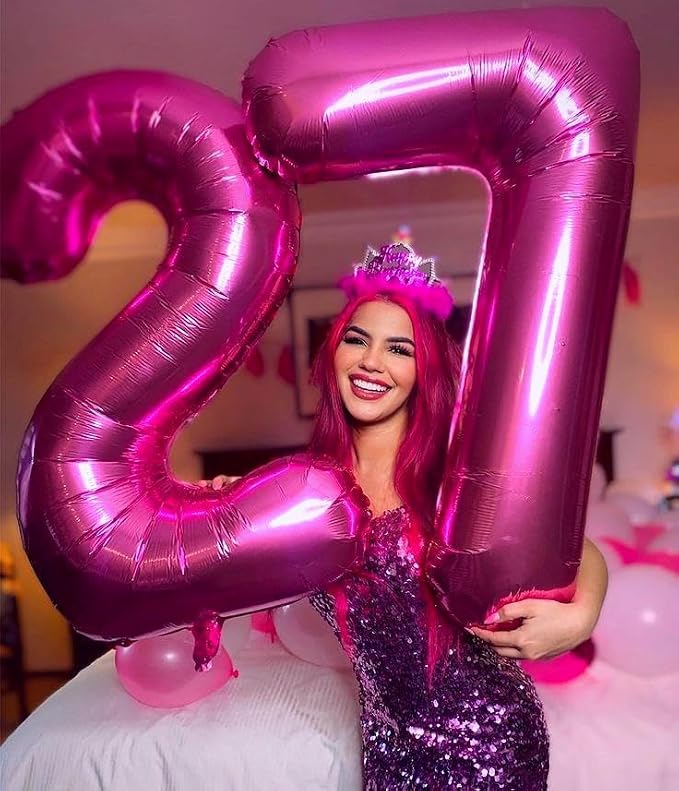 Rosy Purple Number 2 Balloon 40 inch, 2nd Birthday Party Balloons Decoration | - Image 5