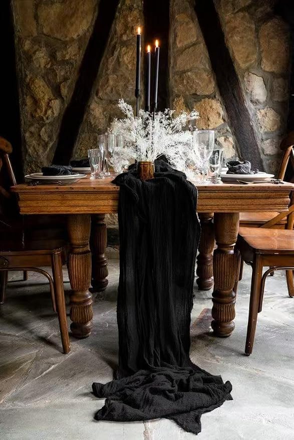 20Pack Black Cheesecloth Table Runner 20 x 120 inch Gauze Table Runner | - Image 2
