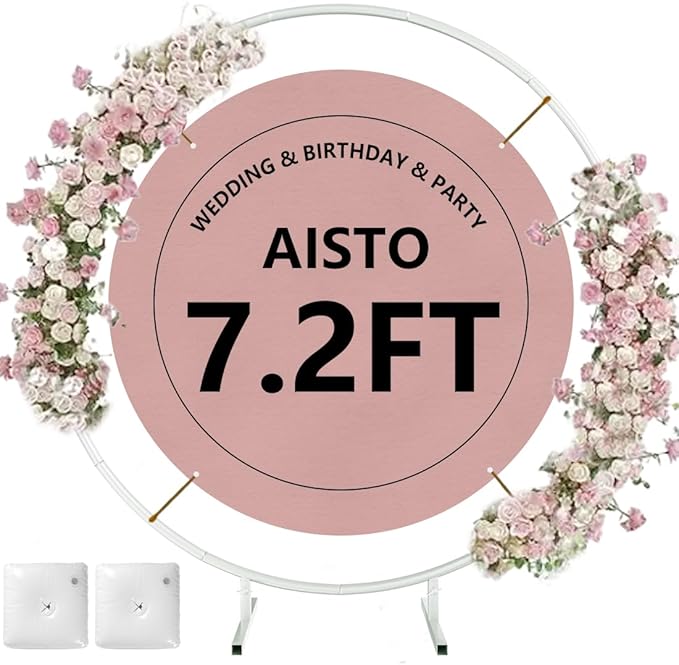 Round Backdrop Stand Arch Balloon Golden Metal Circle Garland Frame by Aisto