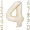 Cream Number 4 Balloon 40 Inch, Foil Numeral by Unknown