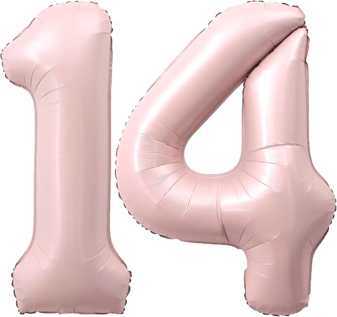 40 Inch Light Pink Number 14 Balloon 0-9 14th Foil Big Giant | Digital by SULALABOO