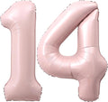 40 Inch Light Pink Number 14 Balloon 0-9 14th Foil Big Giant | Digital by SULALABOO
