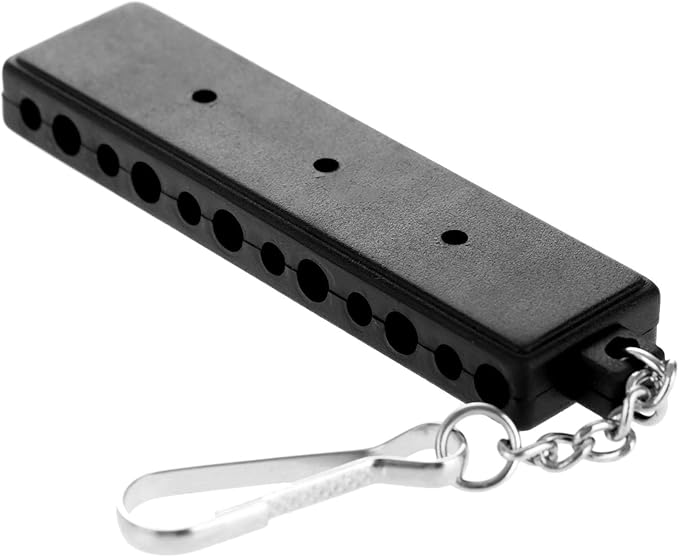 MUXSAM Black Golf Tee Holder for Bag, 1-Pack Golf Tee Carrier with 12 Tee Hole 3 Ball Markers Holes Keychain Golf Accessory