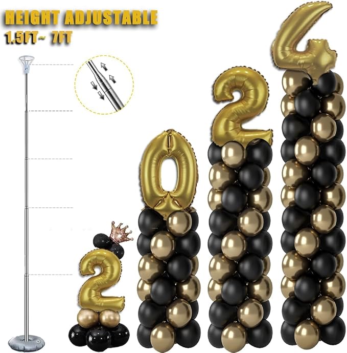 Balloon Column Stand Kit Set of 4, 7ft Height Adjustable Balloon Arch Kit - Image 2