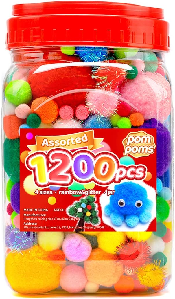 Iooleem Multi-Color Pom Poms, Pom Poms by IOOLEEM