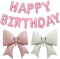 Vuzvuv Pink Happy Birthday Balloons, 38 Inches Huge Bow Aluminum Foil Balloons by Vuzvuv