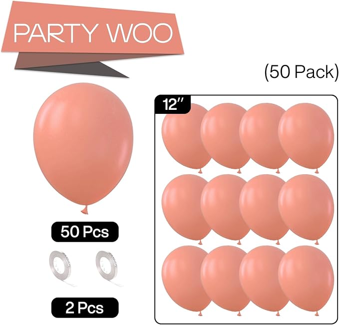 PartyWoo Dusty Pink Balloons 50pcs Dusty Rose Boho Netural Pink Color | 12 Inch - Image 5