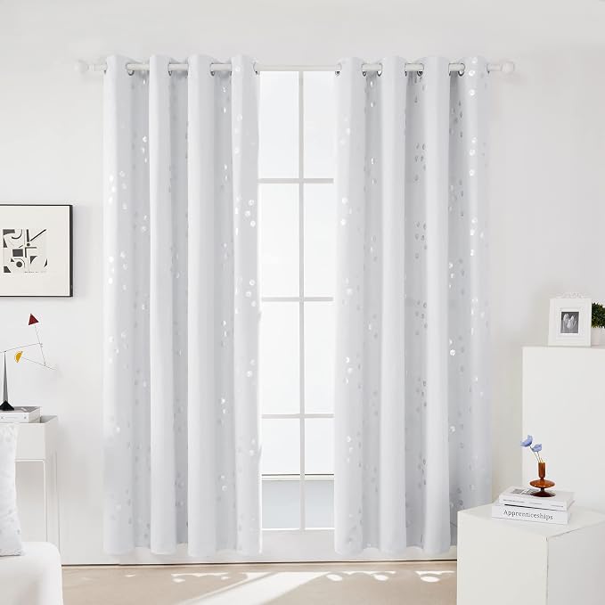 Deconovo Room Darkening Curtains, Energy Saving Curtains, 2 Panels, - Image 2