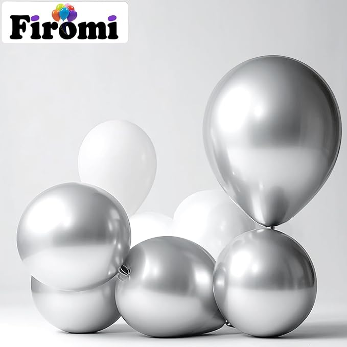 Firomi Metallic Chrome Big Silver Balloons 18-inch 12 Pack | Large Helium Shiny - Image 3