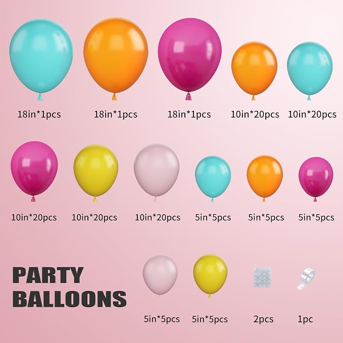 Pink Yellow Orange Balloon Garland, Balloons - Image 2