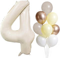 Cream Number 4 Balloon 40 Inch Beige Nude Number 4 Balloon by LEBERY