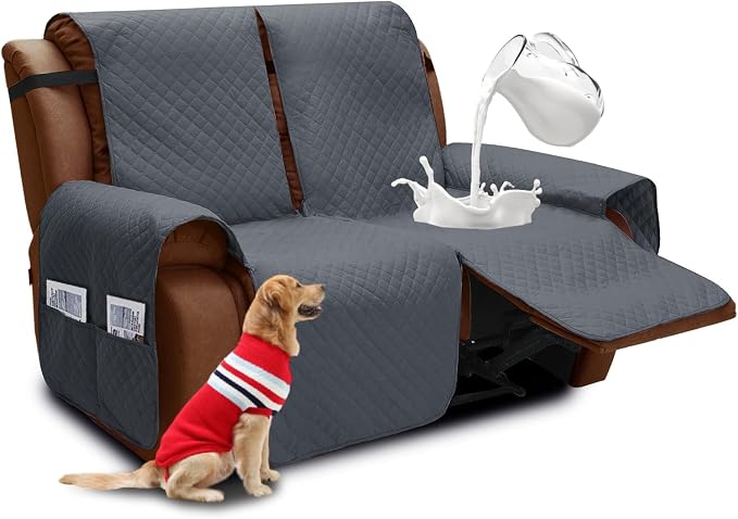 XINEAGE Water Resistant Recliner Cover, 2 seat Recliner Loveseat Covers by XINEAGE