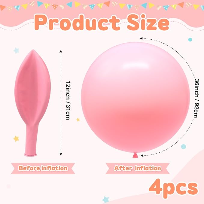 36 inch Pastel Pink Giant Balloons, balloons garland or arch as wedding - Image 2