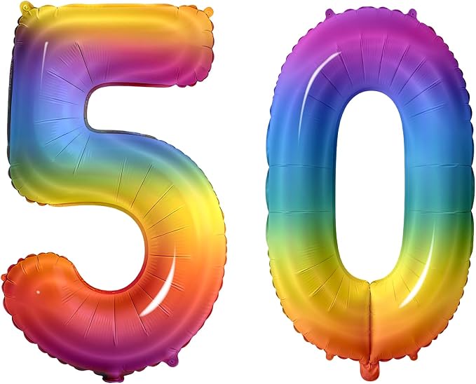 Number 50 Balloons for 50th Birthday Party Decorations, 0-100 Large No.50 by Joycard
