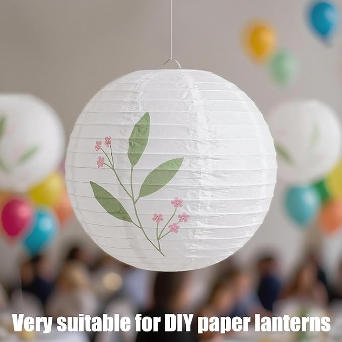 21Pcs White Paper Lanterns, 4-10in Hanging Decor - Image 4