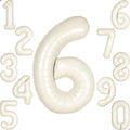 Cream White Number 6 Balloon for First Birthday Decorations, 40 inch Huge Beige by Unknown