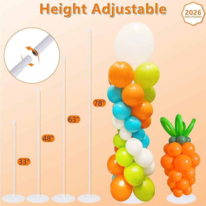 Balloon Stand Kit Set of 2, 7FT Metal Balloon Pillars Stand - Image 2