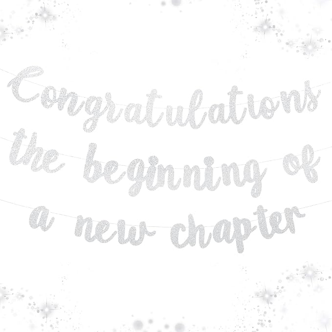 Pre-Strung Congratulations Banner New Chapter & Journey Hanging Garland Glitter by Unknown