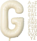 Cream Letter G Balloons, 40 Inch Balloons Letter G Mylar Helium Large G Balloon by BBPOOL