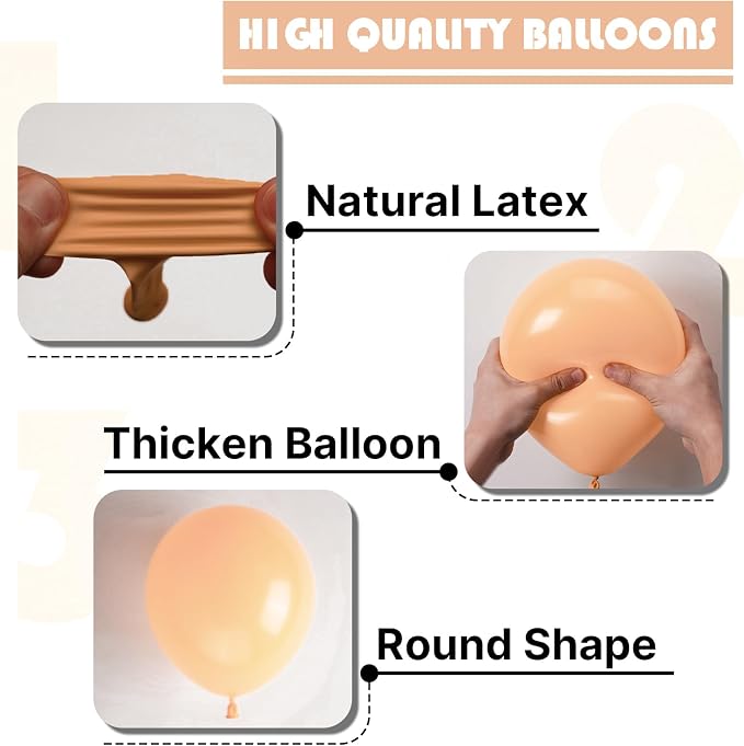 PartyWoo Nude Balloons 127pcs Apricot Fall Color 36 18 12 10 5 Inch | 36 18 12 - Image 8