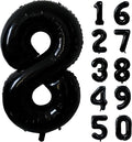 40 inch Black 8 Number Balloon Giant Foil Helium Balloons Black Large Digital by Yeodong