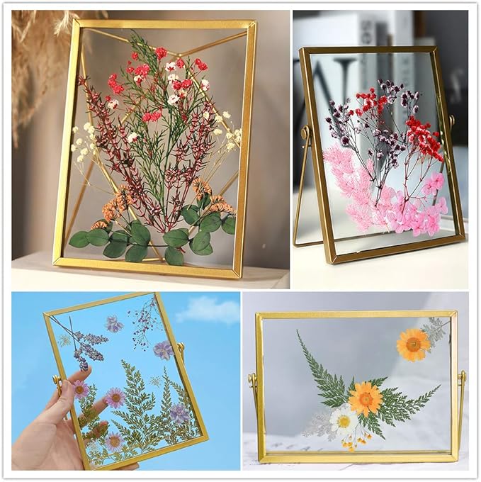 Vignee Real Dried Pressed Leaf Flowers-Multiple Colorful Pressed Flowers Daisies for Craft Resin Jewelry Making Art Craft DIY and Soap Candle Scrapbooking DIY Resin（Pink）
