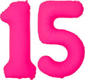 Pink Birthday Number 15 Balloons 40IN Fluorescent Pink 51 Foil Balloon | by YOIOZAIZAI
