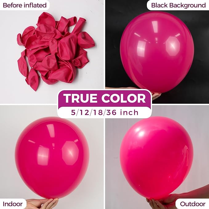 Bezente Hot Pink Latex Matte Party Balloons 150 Pack 5 inch Small | Pink Helium - Image 2