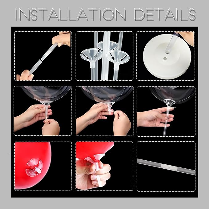 2Set Silver Pink Balloon Column Stand Kit - Image 9