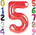 40 Inch Red Number 5 Balloon Birthday Party Decorations by Hadoife