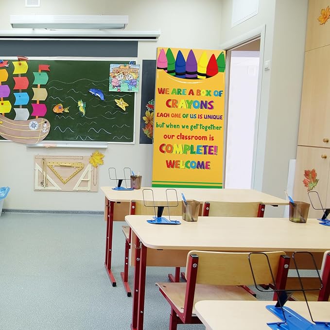 HunnmingRe Crayon Themed Classroom Decor Crayon Banner Door Cover First Day of - Image 4