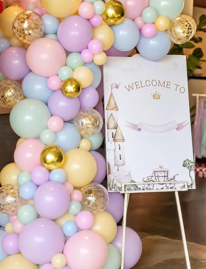 Princess Balloon Garland Arch Kit, Castle Carriage and Crown Foil Balloons - Image 4