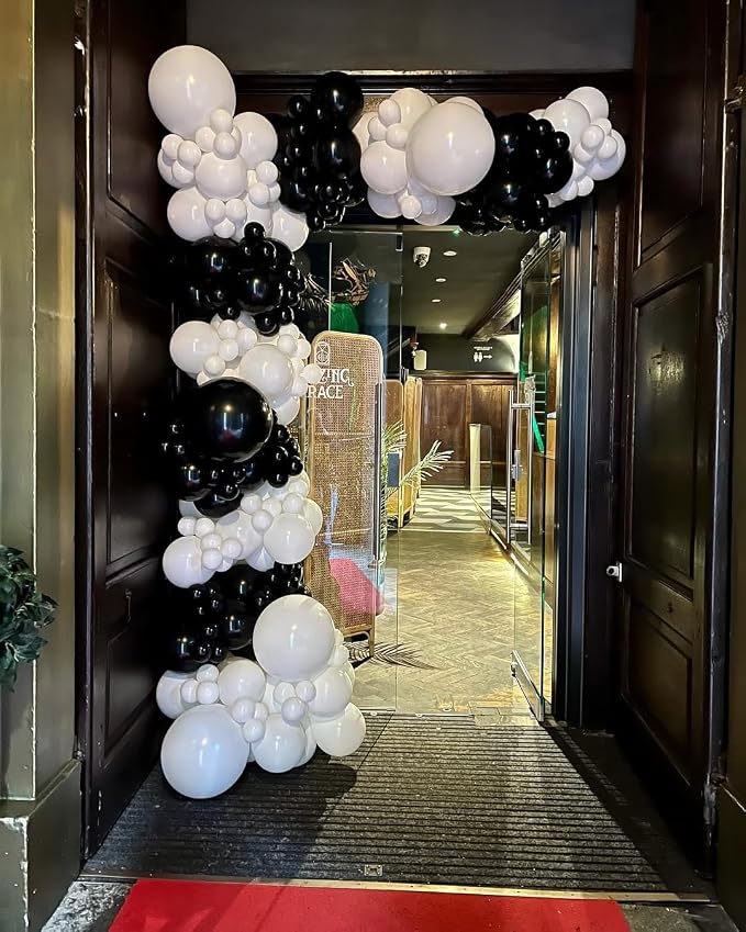 153Pcs Black and White Balloons Garland Arch Kit - Image 7
