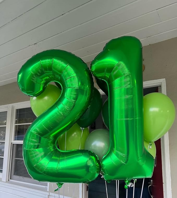 Green Number 1 Balloon 40 Inch, 1st Birthday Party Decorations Men Women | Foil - Image 7