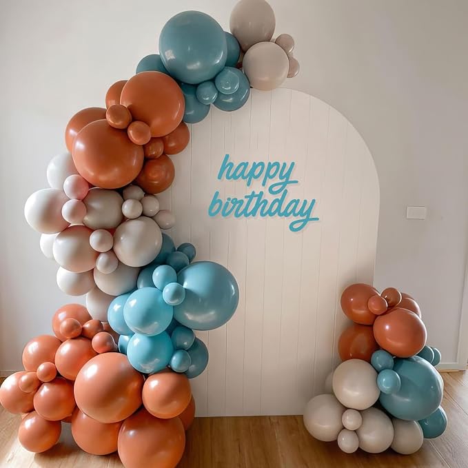 Boho Rainbow Balloons, Rainbow Colorful Balloon, Retro Ivory White Yellow - Image 5
