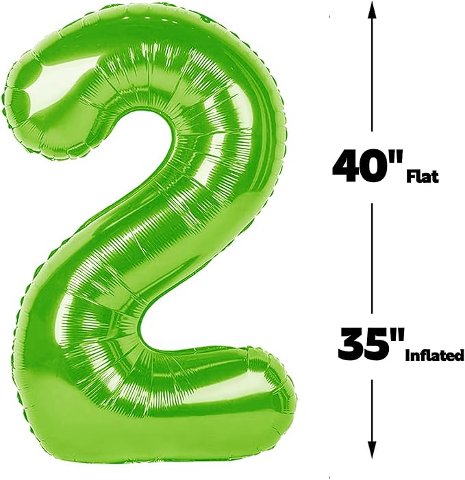 Light Green Number 2 Balloon 40 inch, Birthday Party Balloons Decorations | - Image 3