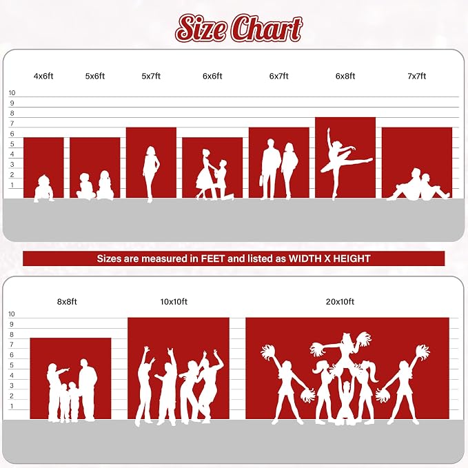 PartyDelight Red Sequin Backdrop 8x8ft Sparkly Photo Curtain | 4 Inch Rod - Image 4