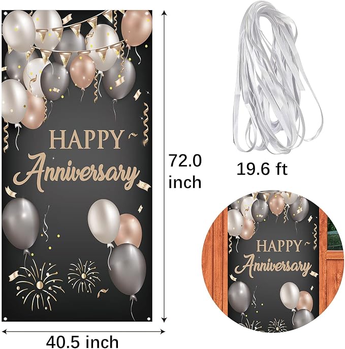 Happy Anniversary Door Banner, Wedding Anniversary Decorations - Image 3