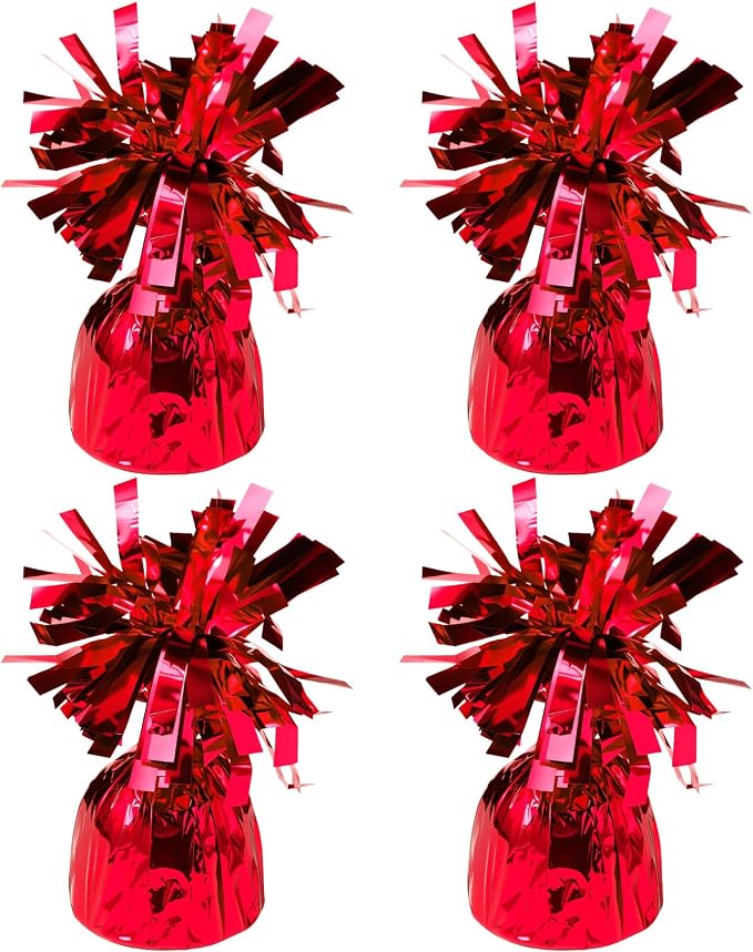 4 Pcs Red Metallic Balloon Weights Holder Anchors Balloon Holder Weights by ZCYSRLQIN