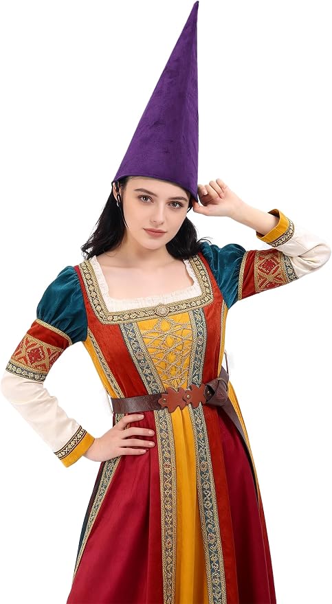 Medieval Pointed Cone Hat Renaissance Dwarf Elf Headwear - Image 4