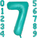 Teal Number 7 Balloons 40 Inch Large Turquoise Blue Foil Balloons by cocodino