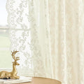 Ivory Lace Curtains 54 Inch Length 2 Panels Paisley Floral Curtains by FOLKSIDEHomeDecoration