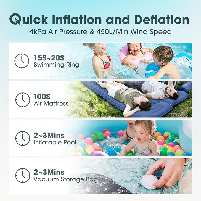 Mini Electric Air Pump for Inflatables, Ultra-Compact & Portable, Brushless - Image 4